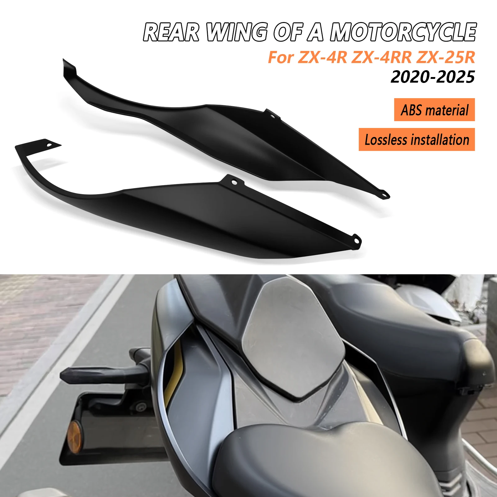 

For ZX-25R ZX-4R ZX-4RR 2020-2025 New accessories motorcycle tail deflector downforce naked spoiler fixed wing aerodynamics