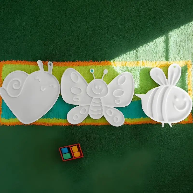 Artes e ofícios para crianças 3 peças em forma de animal bonito pintado à mão ornamento multiuso pintura suprimentos para crianças criança