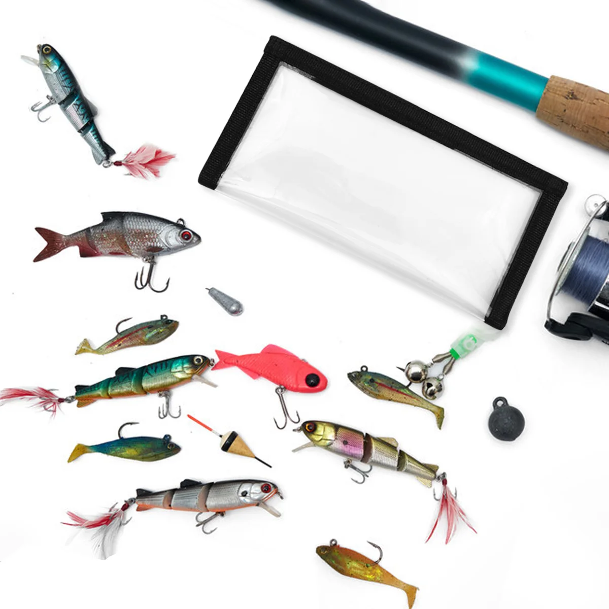 5 قطعة إغراء شفاف يلتف حلقة هوك قوية مخيط البناء إغراء تخزين لملحقات الصيد في الهواء الطلق