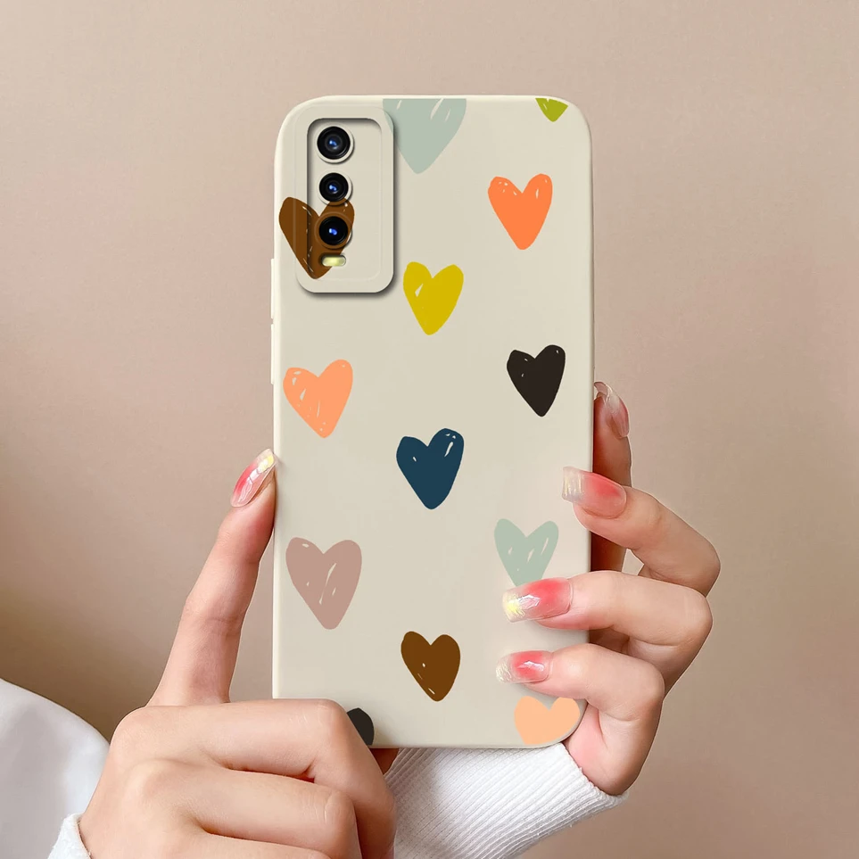 Coque For Vivo Y20 Y20i Y20A Y20S Love Heart Soft Silicone Cover Comfortable Phone Case For Y20 Y20 i Shell VivoY20A Y20 S Funda