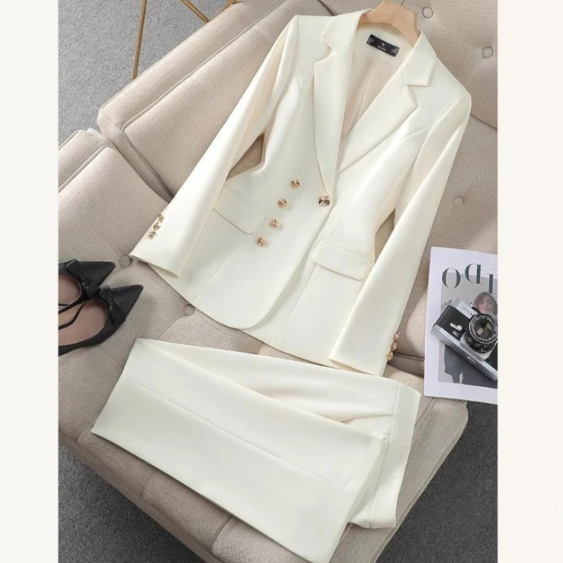 

Blazer Pant Set Women Two Piece Sets Suits Full Sleeve Matching Sets Tops Long Pants High Waist Y2k Streetwear Elegant Work