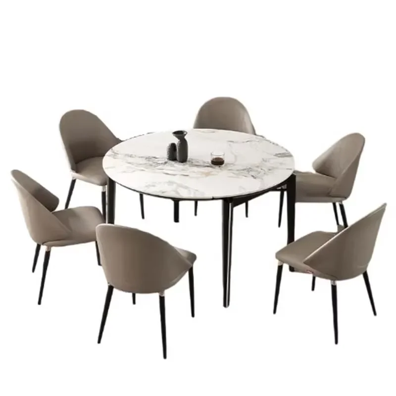 Modern Round Dining Table Sets Luxury Designer Kitchen Dining Table Folding Nordic Tavolo Pranzo Allungabile Home Furniture