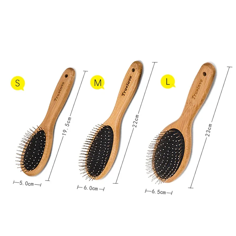 TrueLove Pet Bamboo Wood Brush TLK19131 Supplies Grooming Tool Care for Long and Short Hair Remove Comb for Dogs Cat the Tangle