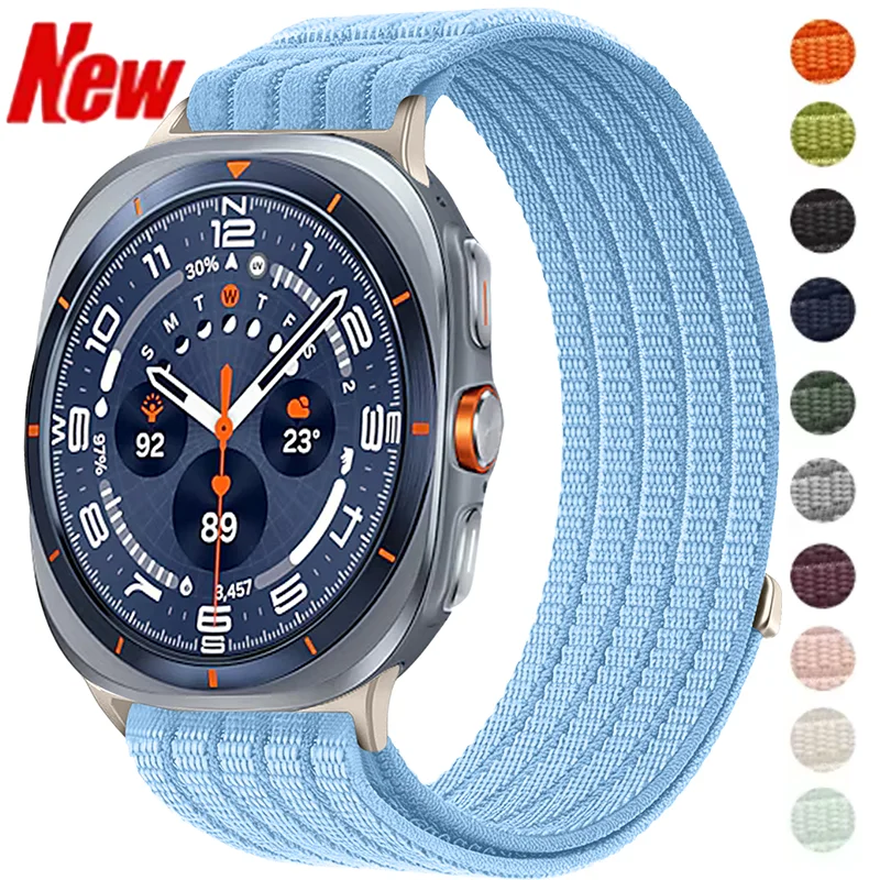 Nylon-Schlaufenarmband für Samsung Galaxy Ultra 2/Ultra 47mm, geflochtenes, atmungsaktives Band für Galaxy Ultra Armband, Correa Zubehör