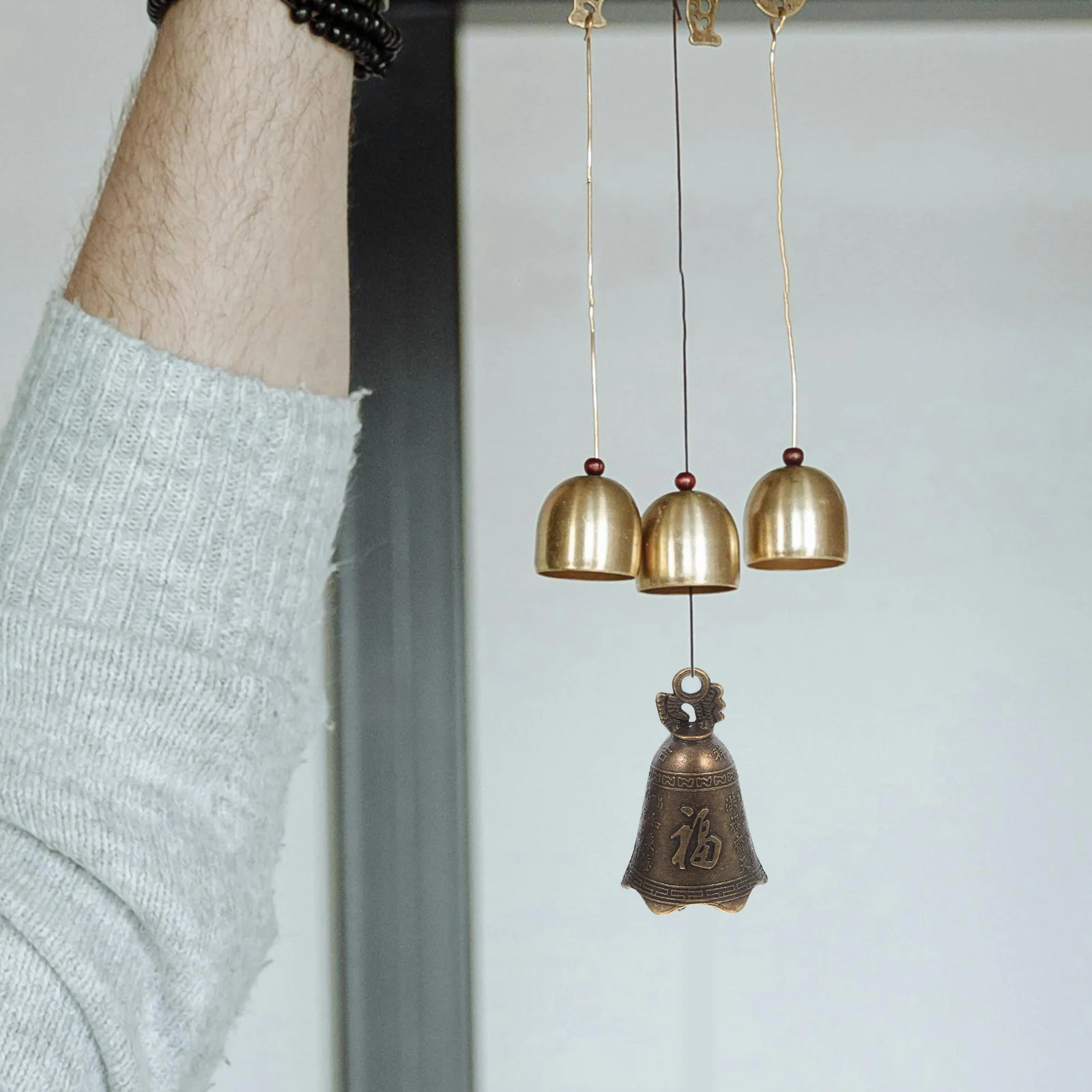 

20Pcs Feng Shui Bells Vintage Chinese Blessing Mini Metal Bells for DIY Home Garden Door Hanging Wind Chimes Car Pet