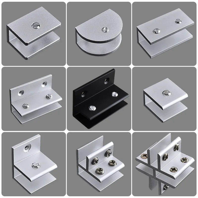1/4PCS Glass Clamp Clip 180° 135° 90° Degree T Shape Cross Shape Bracket Aluminum Shelf Support Holder Furniture Accessories