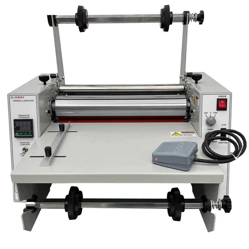 

14.17in Thermal Roll Laminator Machine Hot Cold Roll Laminating Machine Single Double Sided Lamination 0-160℃ Adjusted Gift