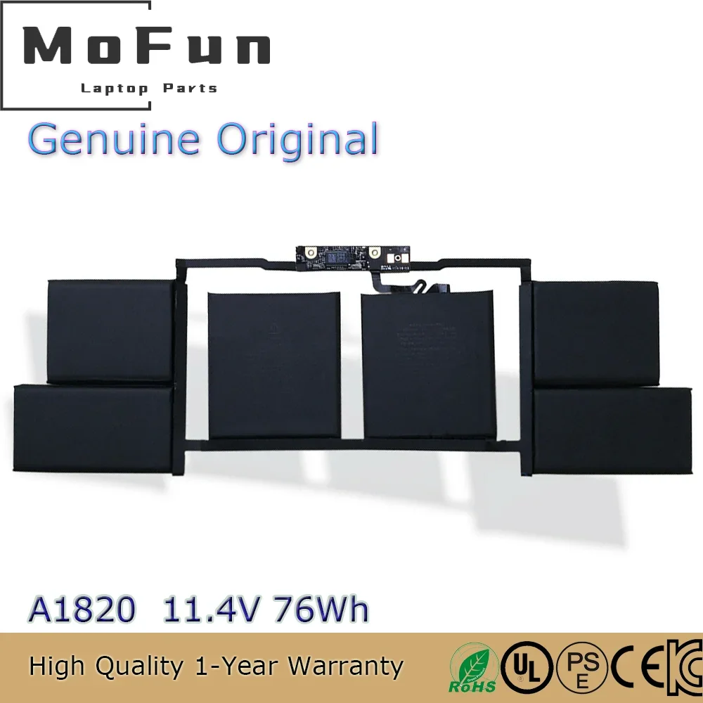 

A1820 11,4 В 76 Втч оригинальный аккумулятор для ноутбука Apple Macbook Pro 15 дюймов A1707, конец 2016 г., середина серии 2017 г. и т. д.