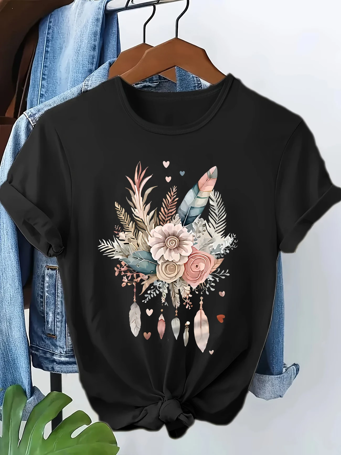 2026  T Shirt Love Heart Feath - Summer Loving Clothing 评论和价格