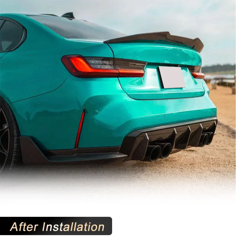 مانع صدمات خلفي للسيارة الناشر الشفاه المفسد لسيارات BMW G80 M3 G82 G83 M4 2021 2022 ألياف الكربون الناشر الخلفي الشفاه المئزر مجموعات الجسم الخلفي
