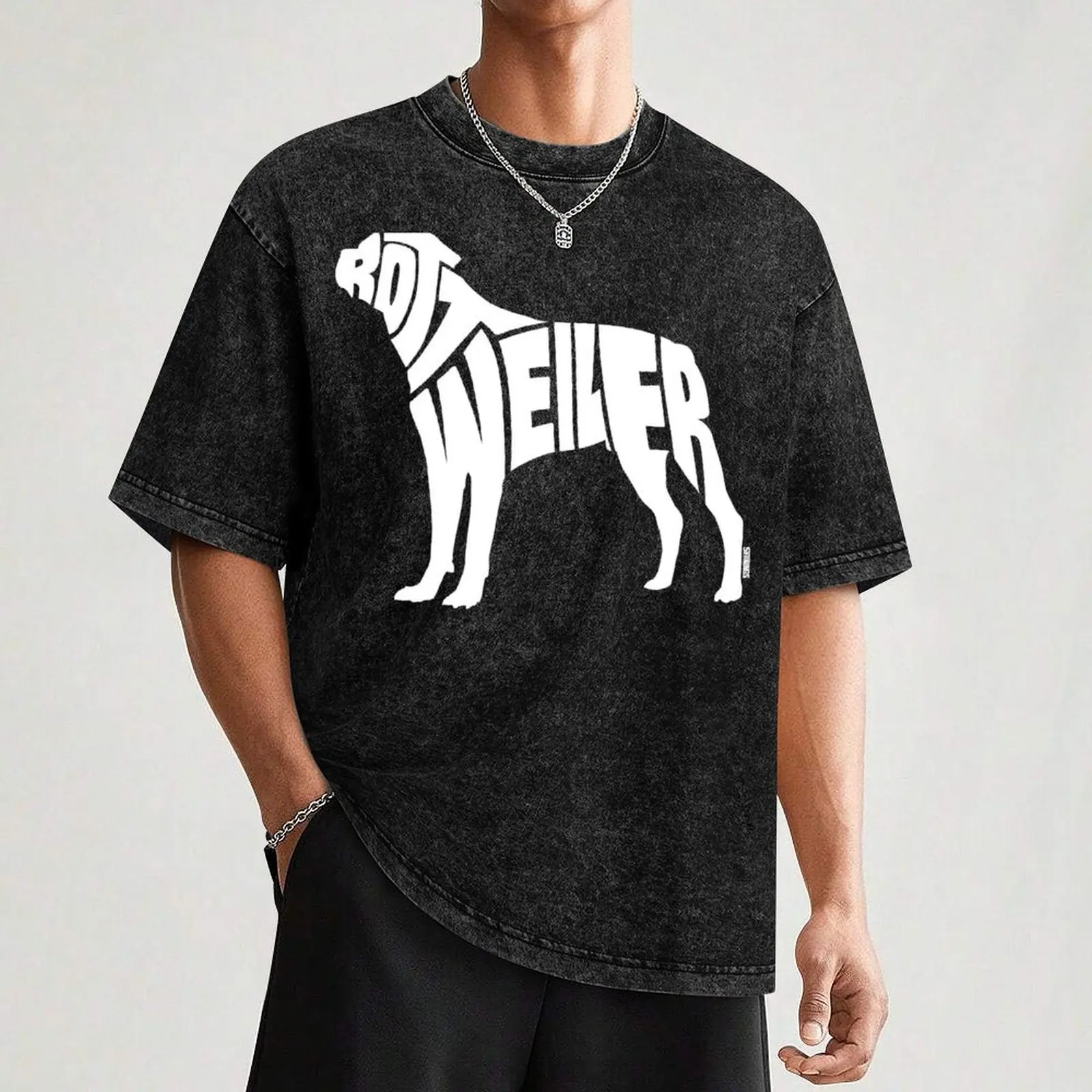 Rottweiler White T-Shirt Moisture Control Sports Tee