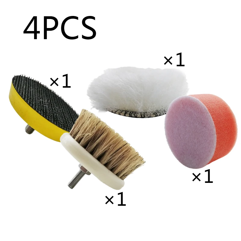 DOOGALKAI KAI624 K625 K626 Electric Shoe Polisher Accessories 4pcs Brush Head Bristle Sponge Wool Brush Head