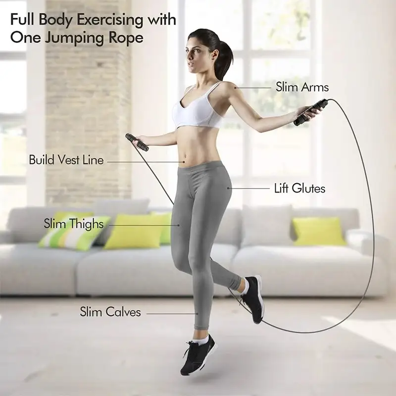 The New Jump Rope Steel Wire Skipping Exercise Adjustable Jumping Fitness Workout Training Home Sport Equipment Tangle-Free - 5
