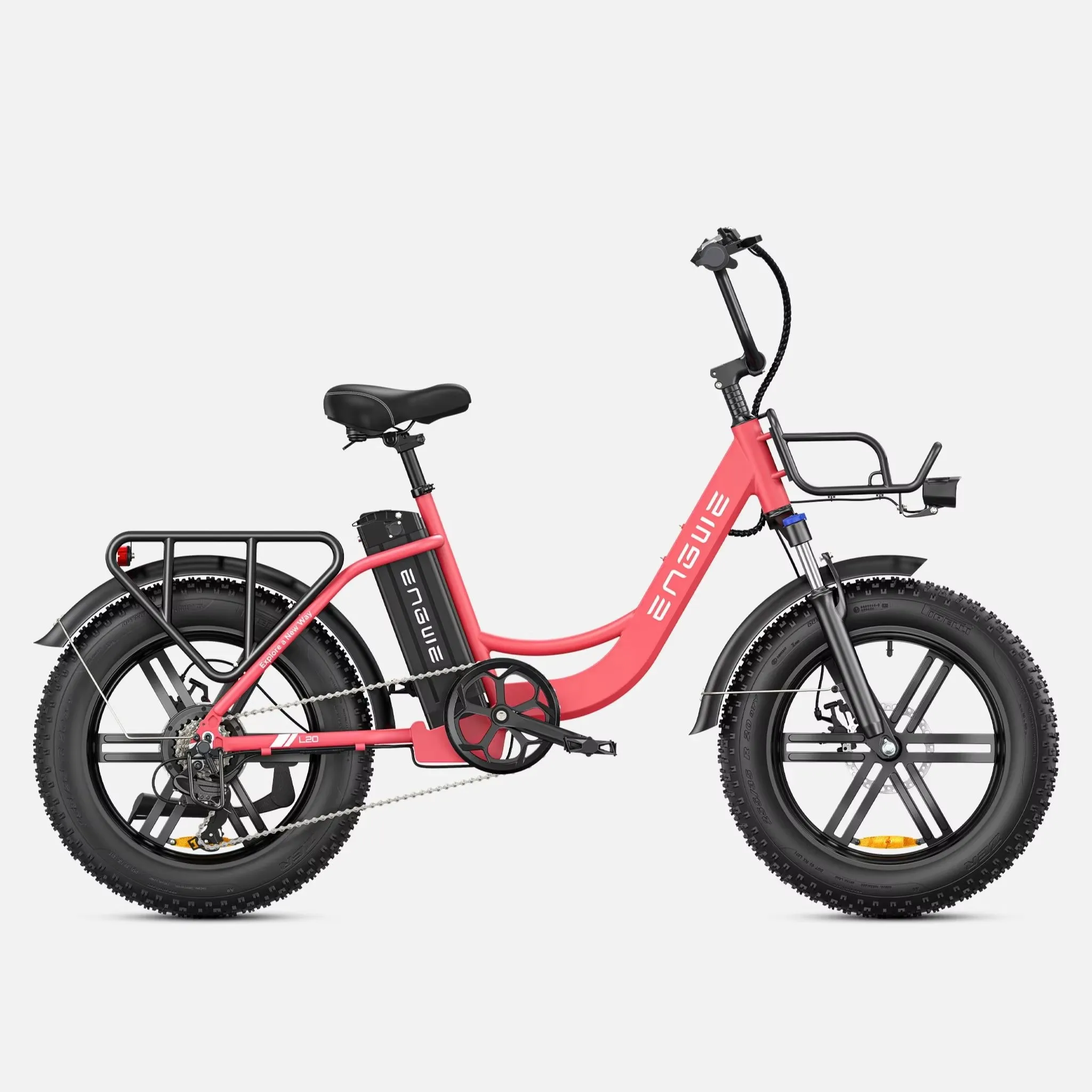 L20 Electric Bicycle 250W Brushless Motor 48V13AH Lithium Battery Electric Bike 20*4.0 Inch Fat Tire City Commuter e-Bike