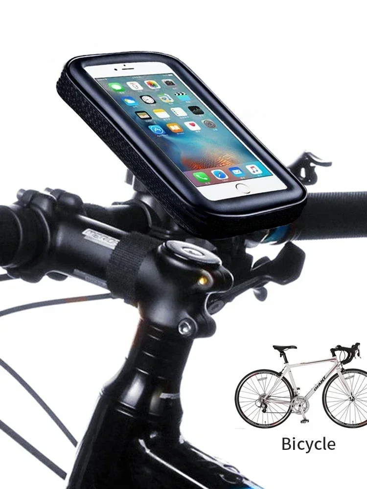 AliExpress Touchable Waterproof Bicycle Phone Holder Motorcycle Bike Handlebar Phone Case Bag for iPhone 16 15 14 Samsung Phone Stand Mount