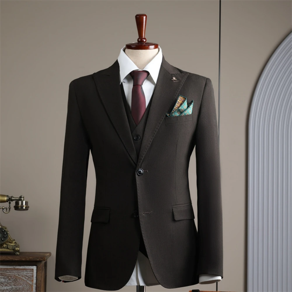 Peak Lapel Fashion Jacket Hot Sale On Duty Men's Suit One Piece Handsome Tuxedo For Dancing Party Formal Events Fast Shipping