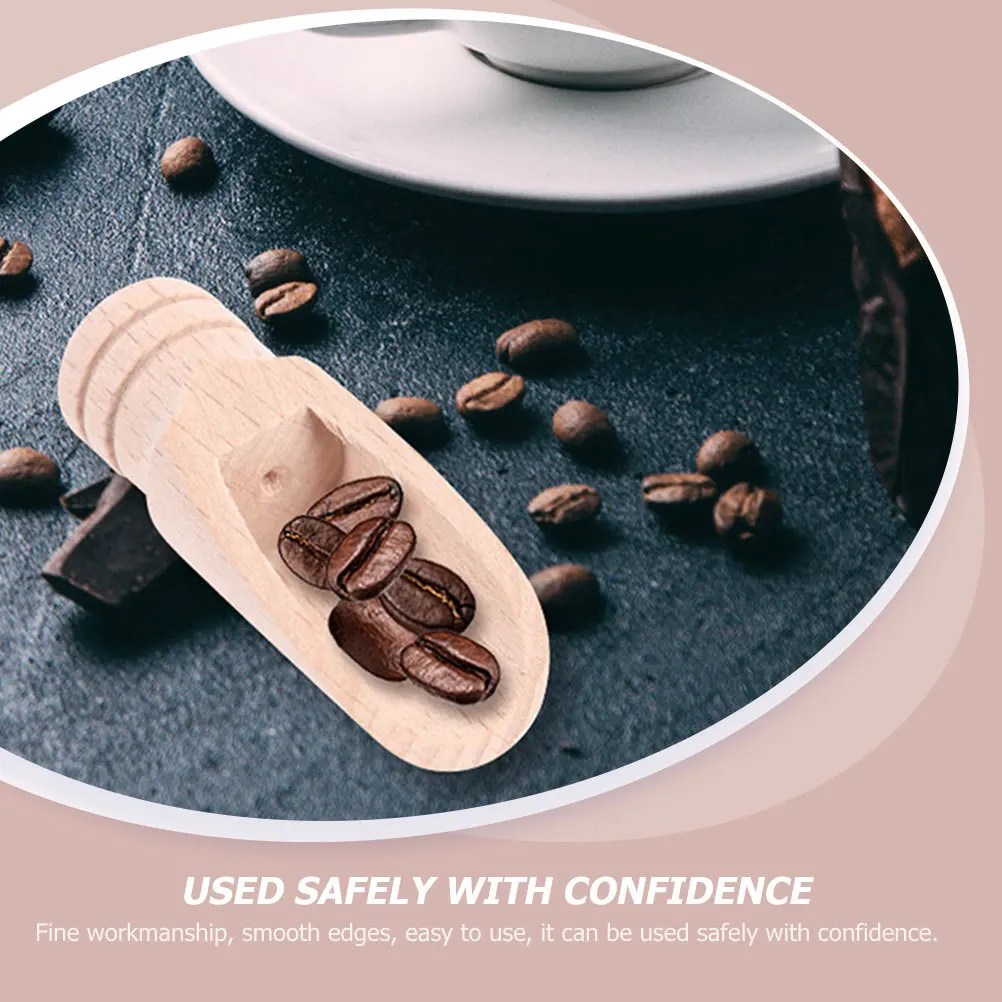

6Pcs Wooden Tea Scoops Fine Craftsmanship Smooth Edges Multi-Use Salt Spoon for Kitchen Seasoning Storage Bathroom Spa