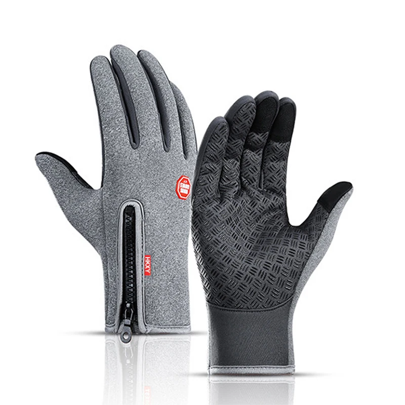 Heren warme winterhandschoenen touchscreen waterafstotende winddichte handschoenen ski buitensport fietsen rijden rits zwarte handschoenen dames