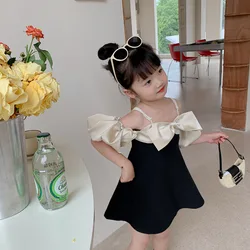 Girls Birthday Dress Summer New Children's Dress Summer Bow Suspenders Princess Dress Western Style