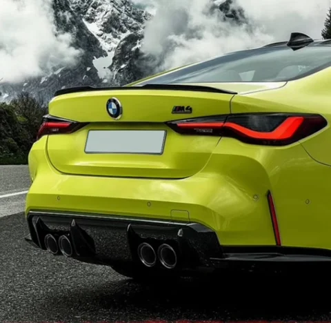 BMW 4 시리즈 G22 G26 2020+ 글로스 블랙 M430i M440i 용 M 스포츠 ABS M4 스타일 리어 범퍼 립 트렁크 스포일러 윙