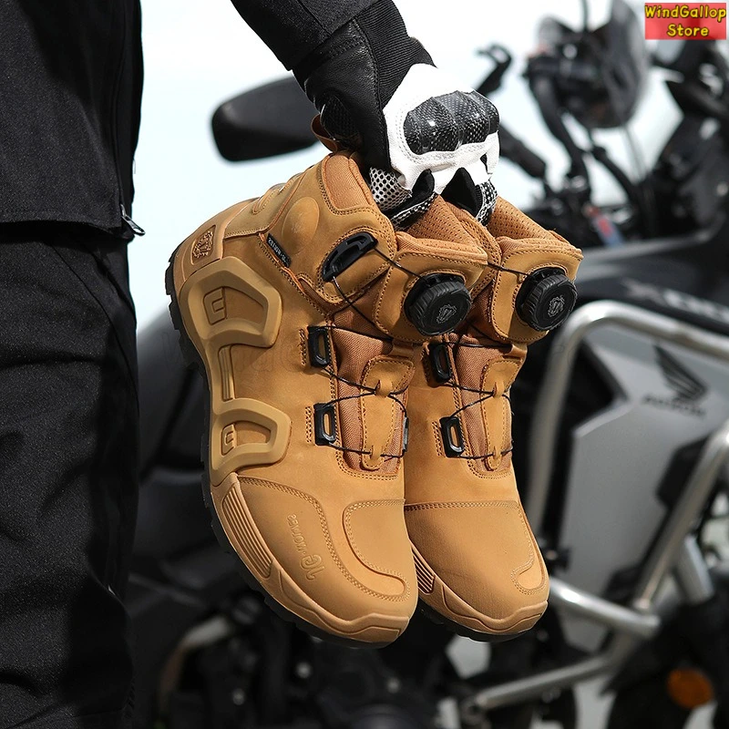 

Motorcycle riding boots men women four seasons new locomotive shoes anti-drop waterproof soft breathable riding shoes