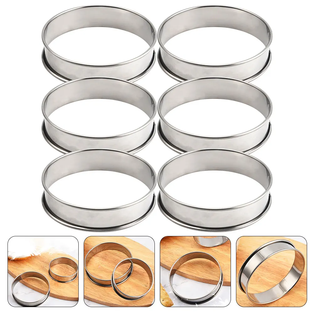 

2 Pcs Cake Mousse Circle Large Mold Bakery Ring Stainless Steel DIY Baking Tool for Reusable