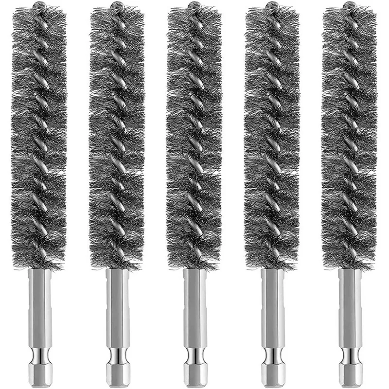 15X Stainless Steel Bore Brush Wire Brush For Power Drill Cleaning Wire Brush Stainless Steel Brush With Hex Shank