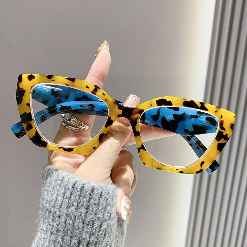 حقيبة ريترو جديدة بطبعة الفهد، نظارات عصرية لكبار السن، نظارات قراءة عصرية وفردية 2220 #5