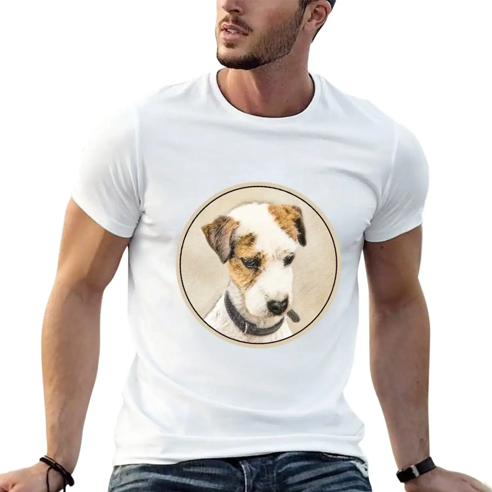 Graphic Tees Aesthetic Clothes Men's T-shirt Parson Jack Russell Terrier T-Shirt Blank Clothing Oversized Harajuku Summer Funny