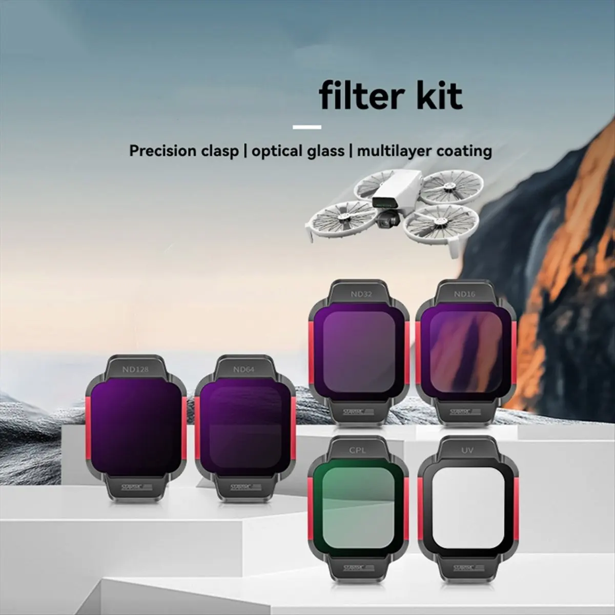 L63A  for FLIP Anti-Light Leakage Gimbal Filter Lens Kit ND16 32 64 128 CPL UV Scratch Protection Drone Filter A