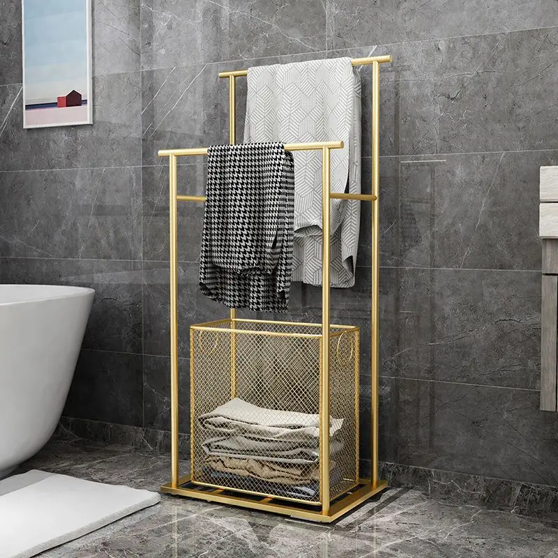 

Bath towel towel rack without punching holes, bathroom bathtub edge dirty clothes basket rack