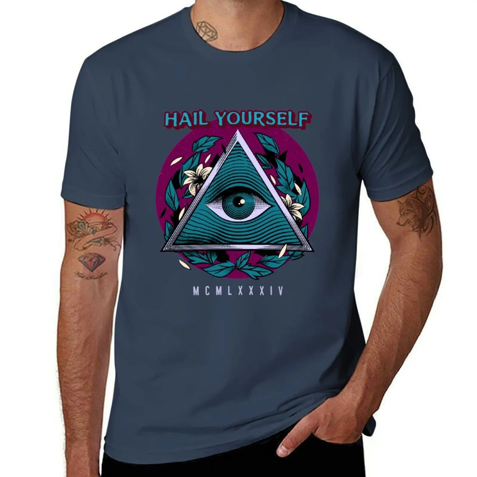 Hail Esoteric the Podcast Eye on Last Seeing Yourself Left T-Shirt Abstract Pattern Print Top