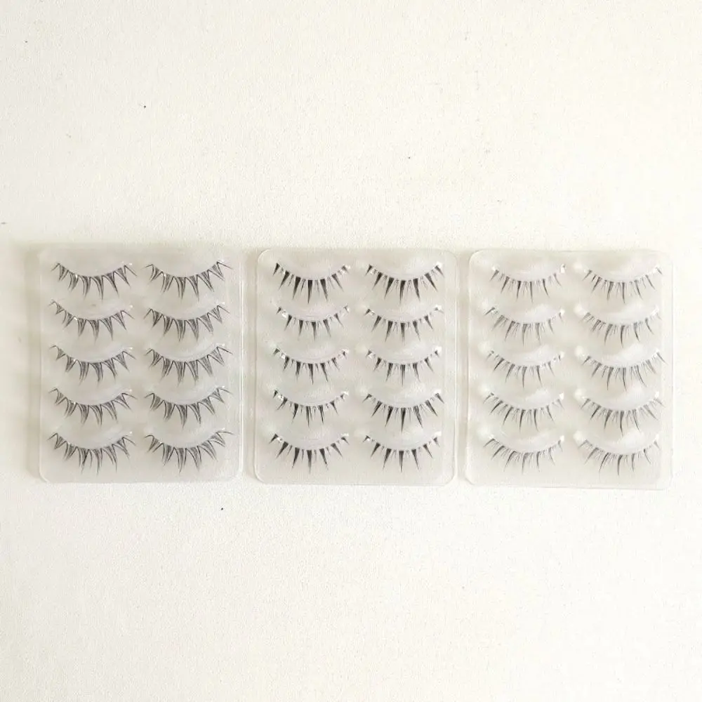 5 Paar Zachte Piekerige Volledige Strip Wimpers Diy Fishtail Komische Stijl Enten Wimpers Curling Cat Eye Leuke Valse Wimpers party