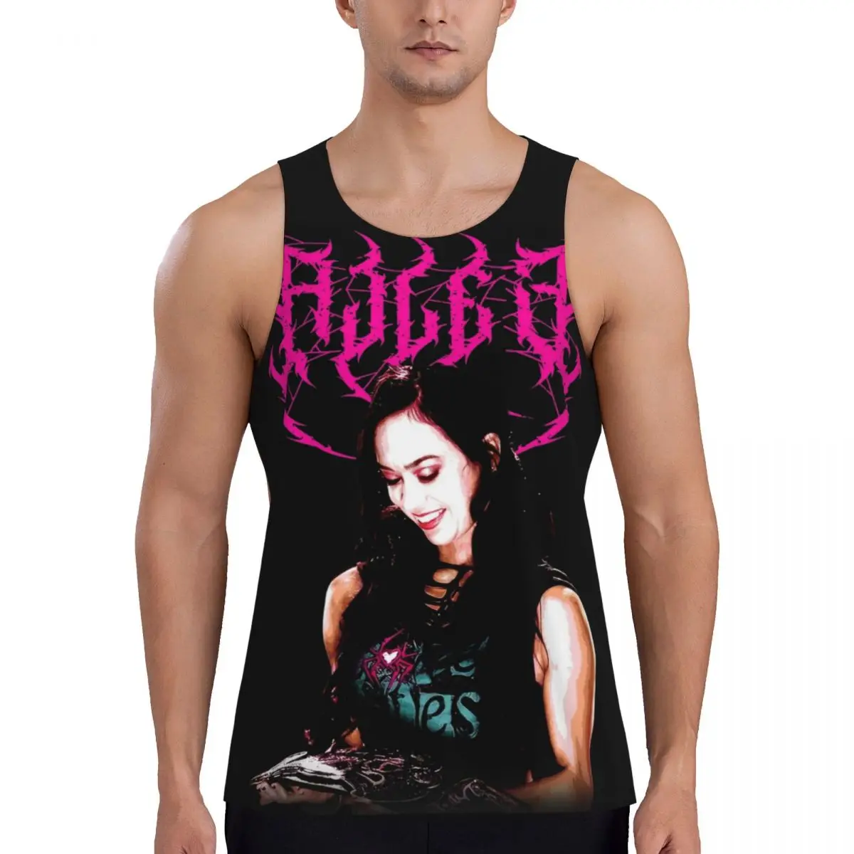 Quick Dry AJ Lee Death Metal Exercise Tank Tops Sleeveless Tees Bodybuilding Fitness Gym Summer Vests