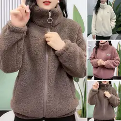 Hip Hop Autumn Winter Fleece Fluffy Jacket Streetwear Harajuku Fuzzy Zipper Coat Woman Lightweight Jacket Plush Warm Jacket Coat