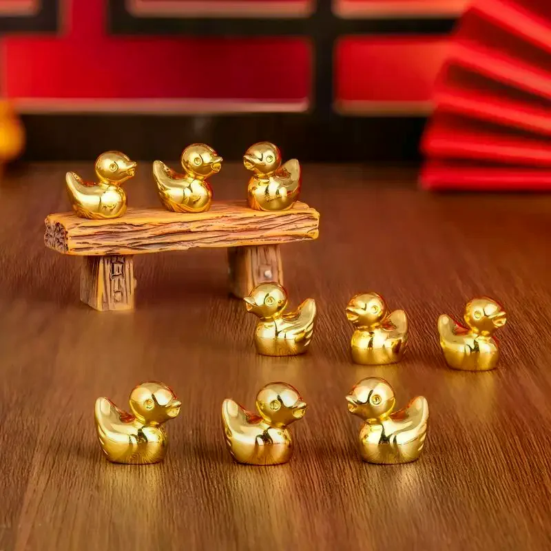 [MA]Mini Golden Duck, Resin Mini Yellow Duck Statue, Loose Ducklings, Handicrafts, Dollhouse Decoration, Fairy Garden Scenery