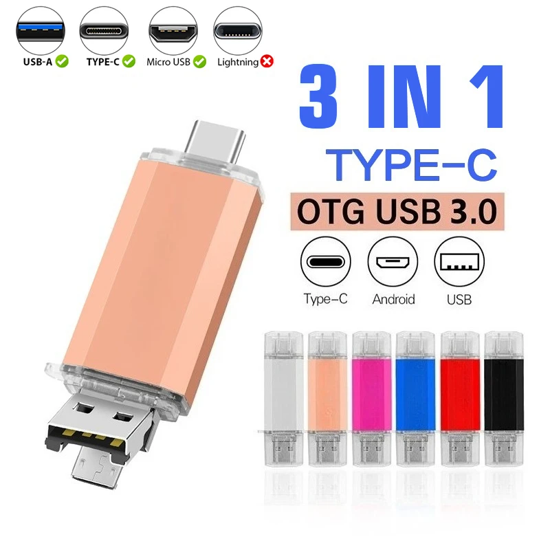 Высокоскоростной флэш-накопитель USB 3.0 TYPE-C, 64 ГБ, 32 ГБ, 3 в 1, флэш-накопитель OTG, креативный USB-накопитель для телефона/ноутбука, U-диска