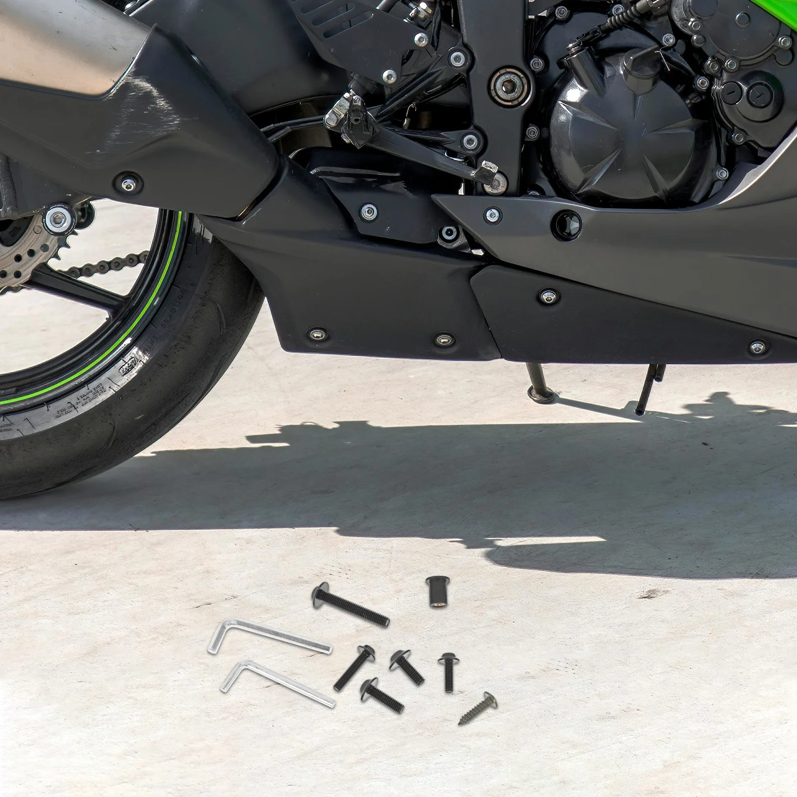 

1 set Motorcycle Modification Bolts Black Screws Fairing Kit Metric Nuts Washers Windscreen Plugs Bike Accessories Stylish Look