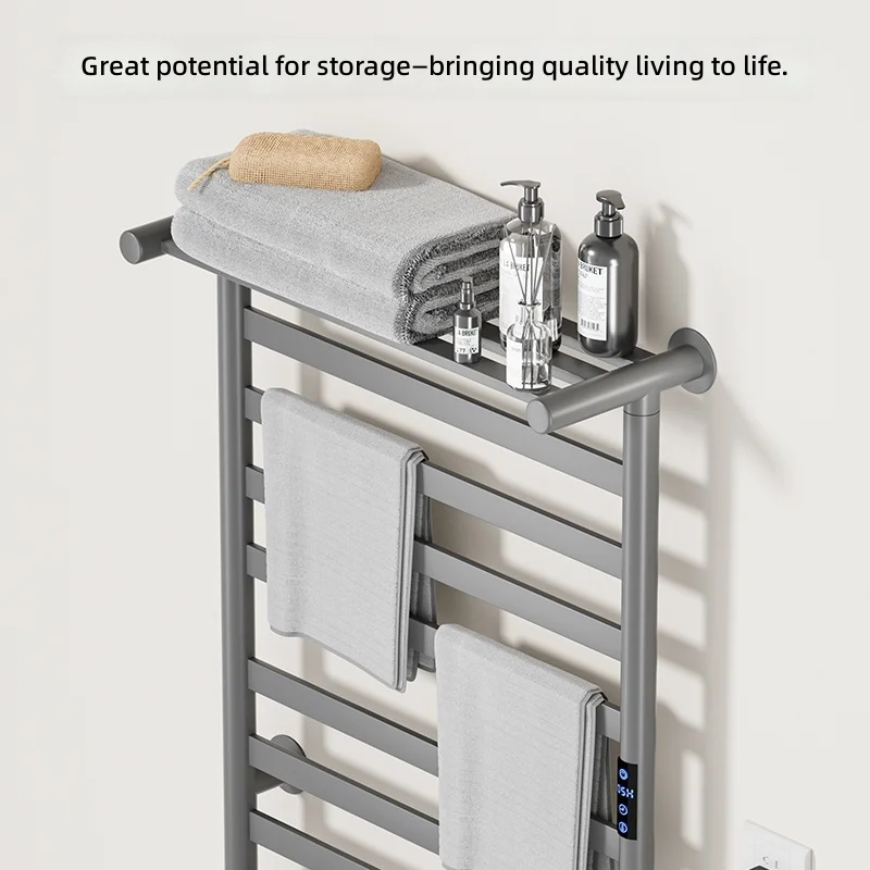 Smart Adjustable Bathroom Towel Dryer Heater Rack-Freestanding Space-Saving Aluminum Radiator Electric Towel Hotel Apartment