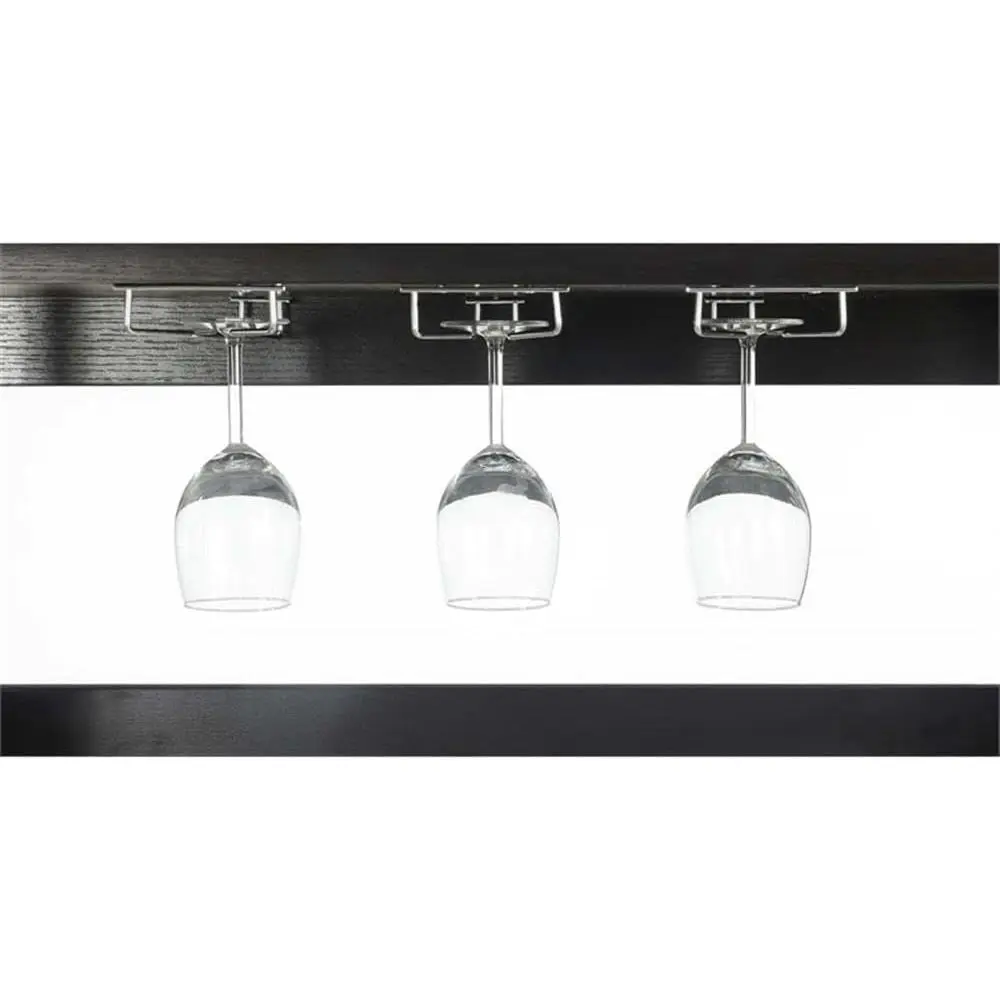 White Marble Finish Multi-Function Home Wine Bar Cabinet with Glass Rack and Storage