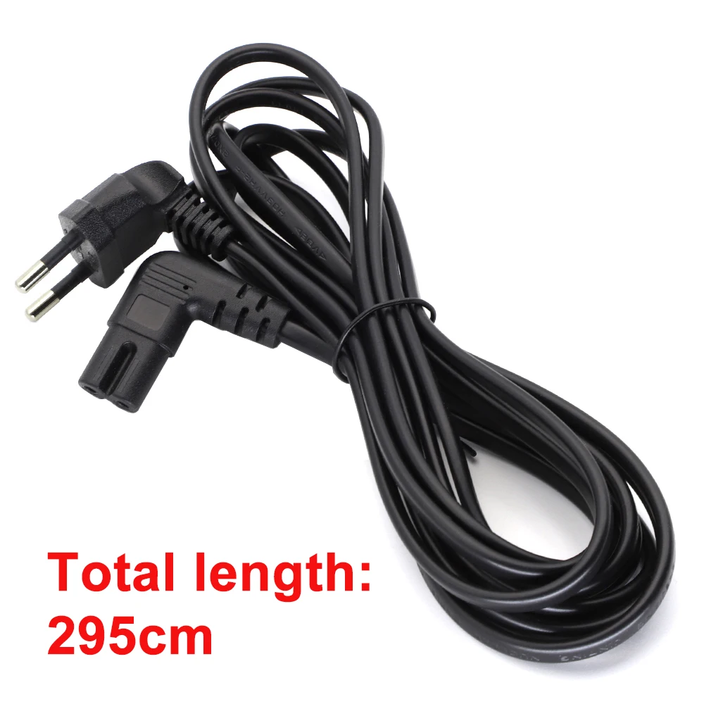 2.95M C7 90 Degree Angle AC Power Cord for Samsung Philips Sony LED TV EU Schuko CEE7/16 to IEC C7 Power Adapter Cable VDE Cord