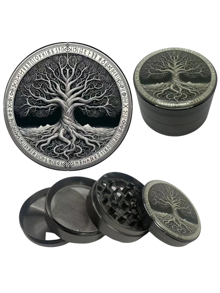 Moedor de ervas de árvore de metal 50/63mm, moinho de pimenta, argamassa, grama, tabaco, moedor cru,