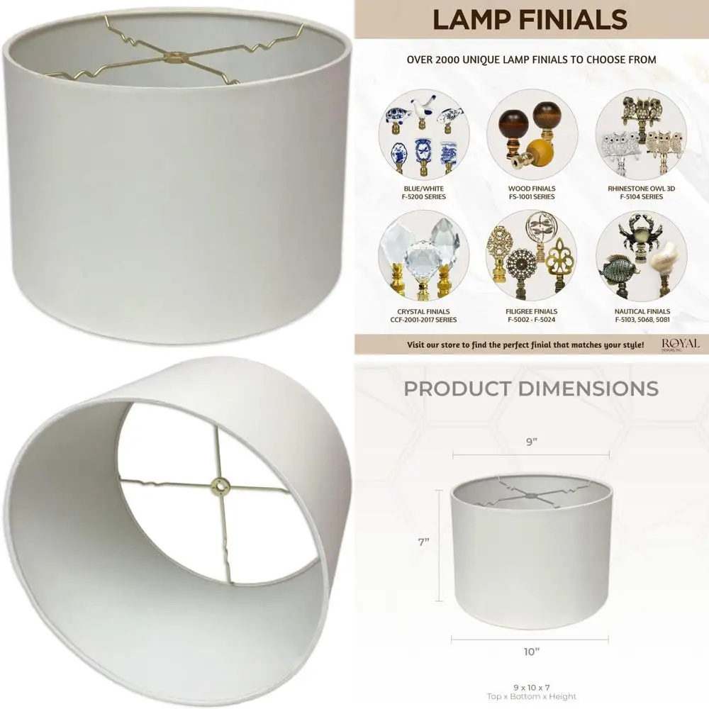 

Белый мелкий барабанный абажур в твердом переплете, 9 x 10 x 7 дюймов, подходит для модели HB-610-10WH