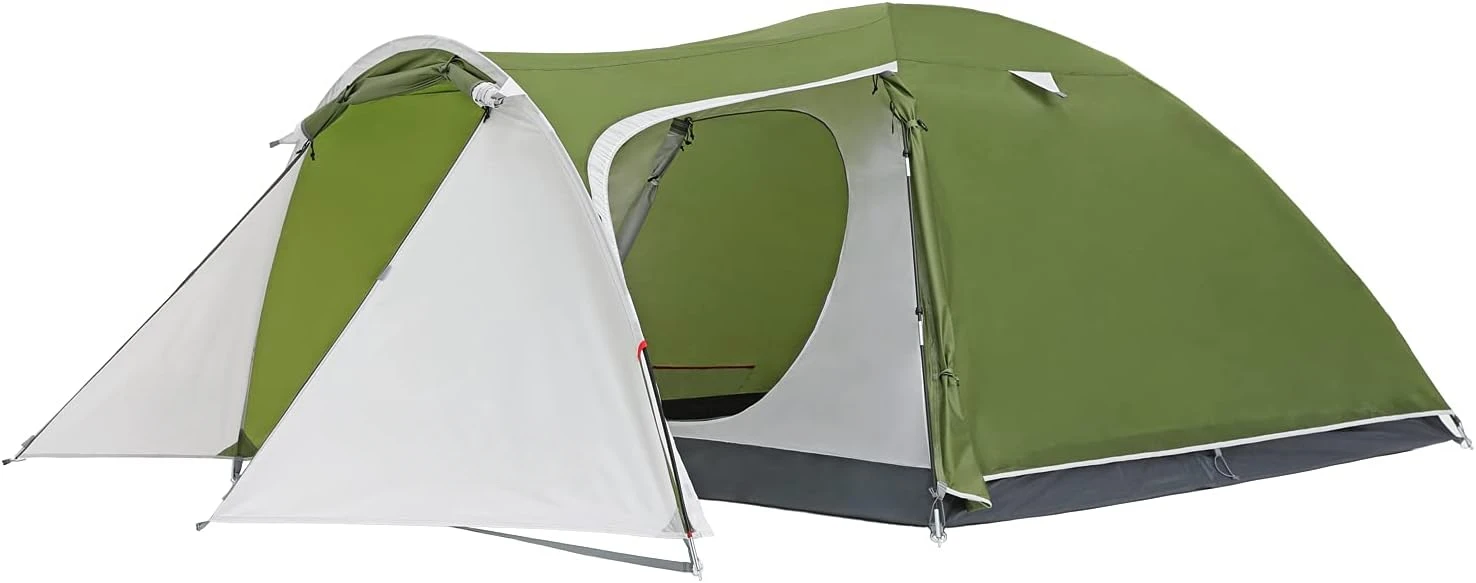 Camping Tent 4 Person Tent Waterproof Outdoor Double Layer with Screen Room and 2 Large Doors