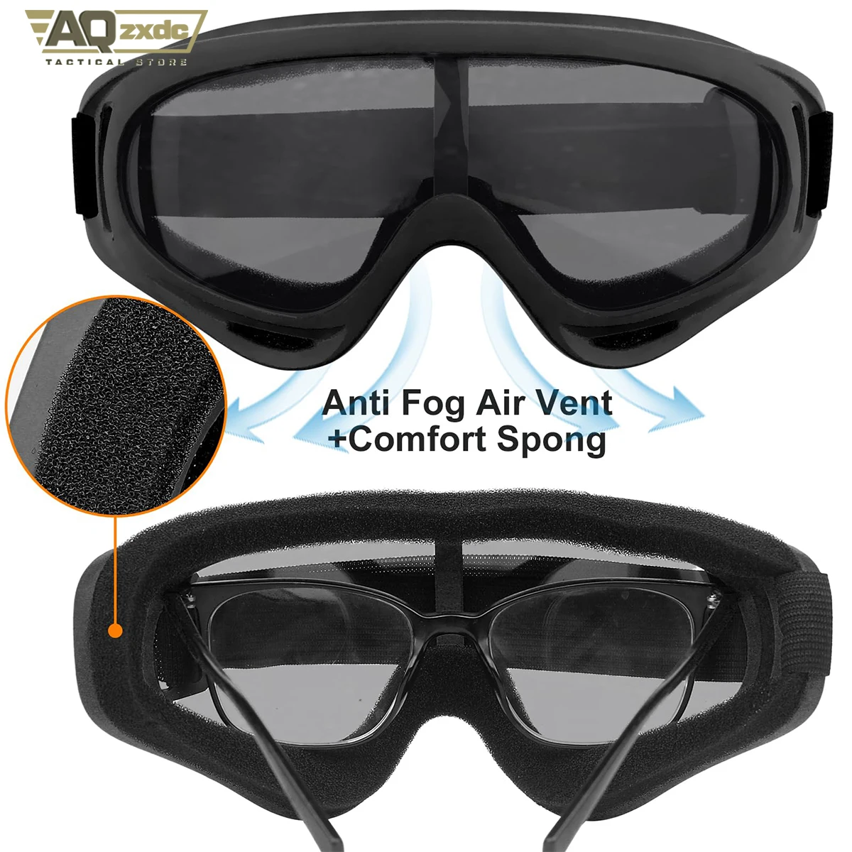 AQzxdc Conjunto de casco táctico, máscara de airsoft, máscara de pasamontañas elástica de malla, gafas antivaho para airsoft, protección táctica de cara completa - imagen 4