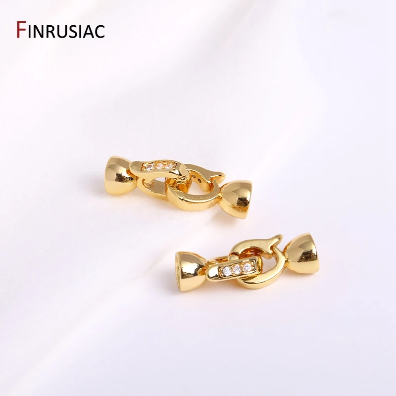 18K Gold Plated Brass Pearl Clasps For Jewelry Making Supplies, Bracelet Nacklace Connectors Jewelry Accessories Wholesale