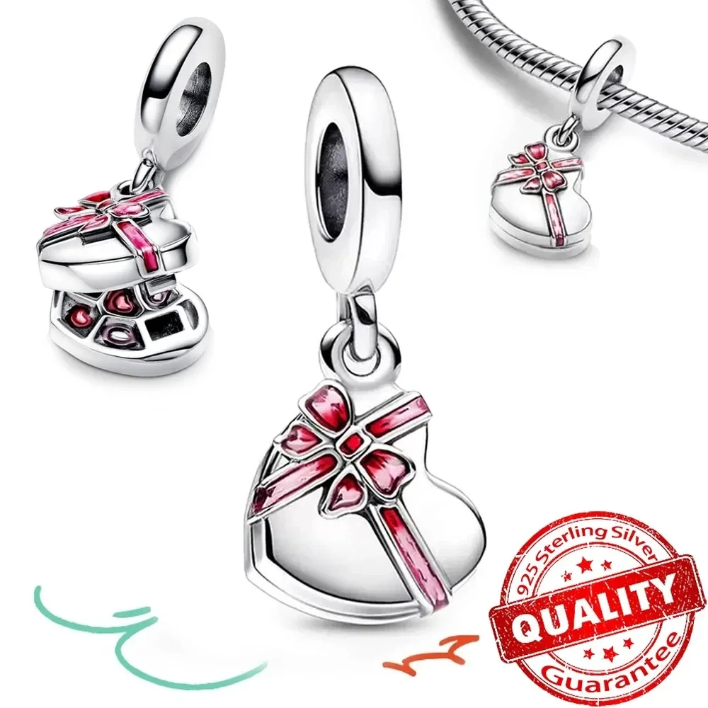 Abalorios de plata 925 para pulsera Pandora, accesorio Original Chapado en plata, mariposa, alas de animales, flor, corazón, regalo de joyería para mujer