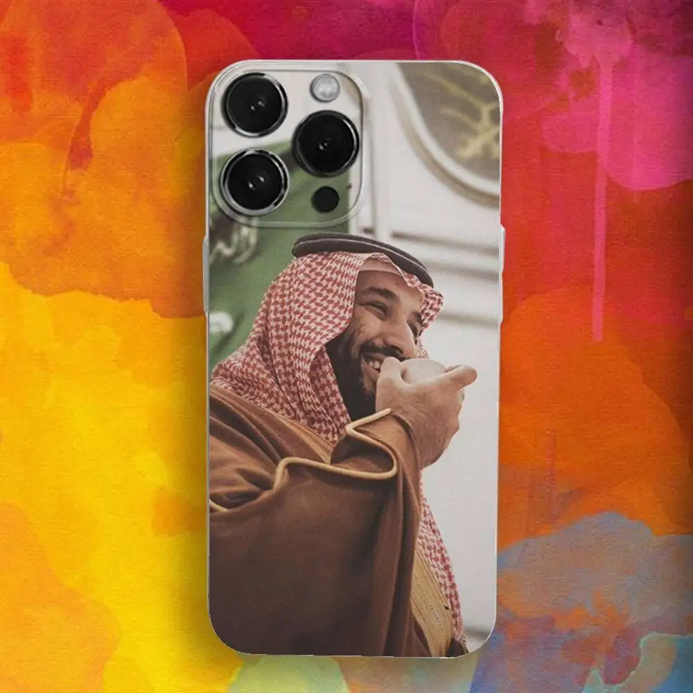 Custodia per telefono M-Muhammad Bins S-Salman per iPhone 16,se4,15,14,13,12,11 Plus,Pro,Max,XR,XS,X,Plus,SE,Mini Cover morbida trasparente