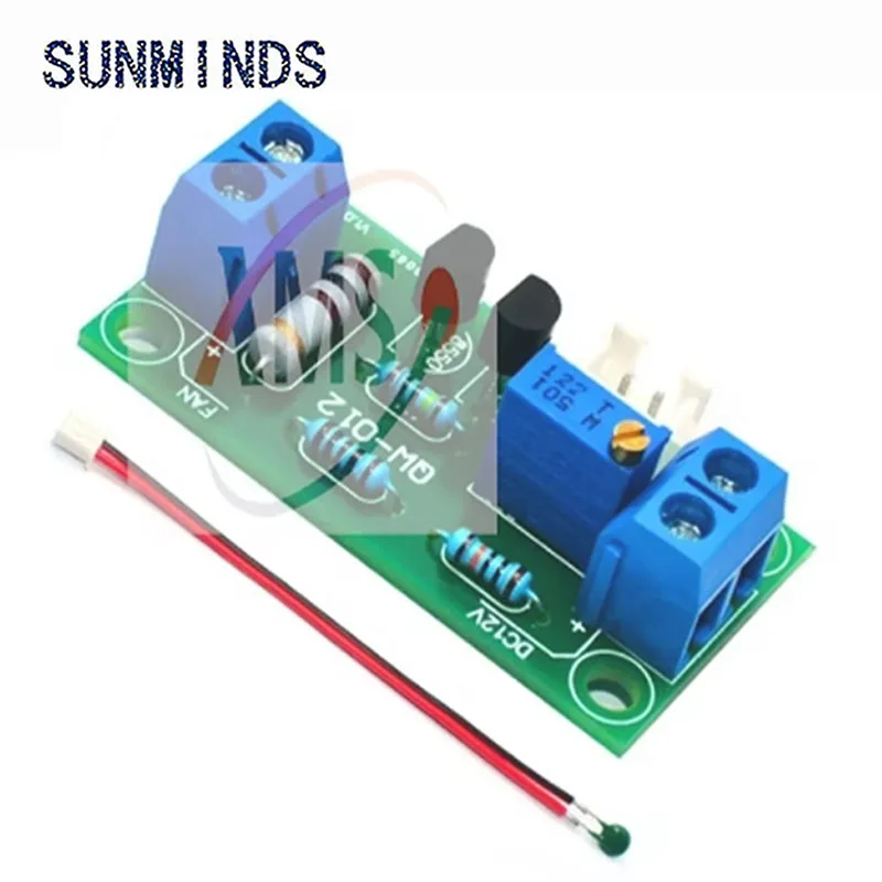 DC 12V Intelligent Fan Temperature Controller Fan Control Board for PC Temperature Linear Adjustable 4 Gears