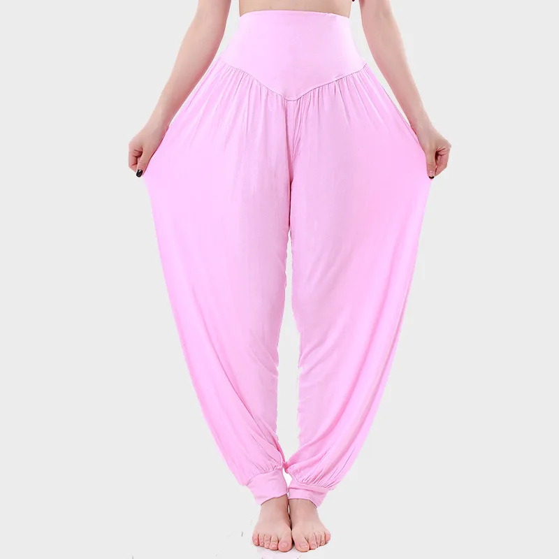 Women\'s Casual Baggy Pants Modal Comfy Yoga Pants Loose Belly Dance Dance Wide Leg Trousers Gypsy Hippie Aladdin Pants S-3XL